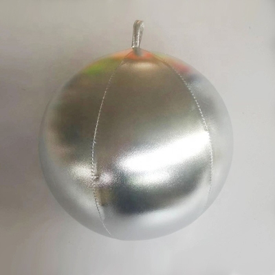 almofada de discoteca prateada balão inflável de Natal com bola interna de PVC de pele de poliéster