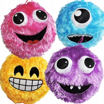 Unisexo 6&quot; Monstro Púrpura Peludo Plush Bola Redonda Animal Recheado Brinquedo Alienígena Material de Bola Interior de PVC