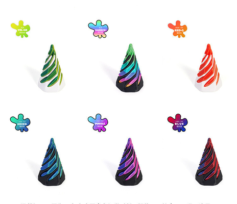 PLA 3D Impresso Vortex Thread Ilusão Passar através da Pirâmide Fidget Toy para Crianças e Adultos