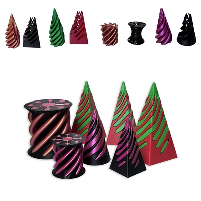 3D Impresso Fidget Toy Plástico Pla Espiral Pirâmide Cone Impossível Fidget Cone para Unisex