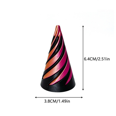 3D Impresso Fidget Toy Plástico Pla Espiral Pirâmide Cone Impossível Fidget Cone para Unisex