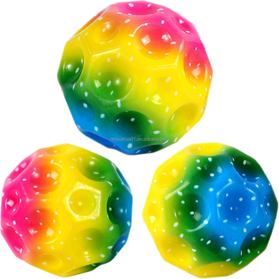 Multicolor Extreme Pu Foam High Bounce Balls Rainbow Moon Space Ball para Jogos Infantiles