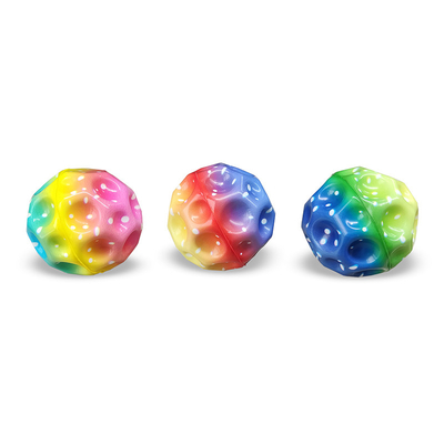 Multicolor Extreme Pu Foam High Bounce Balls Rainbow Moon Space Ball para Jogos Infantiles