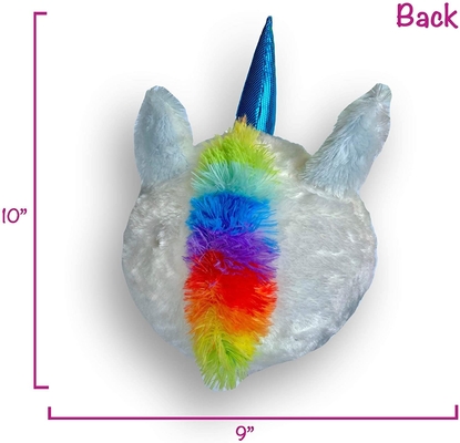Amigo Peludo Plush Unicórnio Baloiço Inflável Brinquedo Branco 9 polegadas para os seus pequenos
