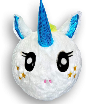Amigo Peludo Plush Unicórnio Baloiço Inflável Brinquedo Branco 9 polegadas para os seus pequenos