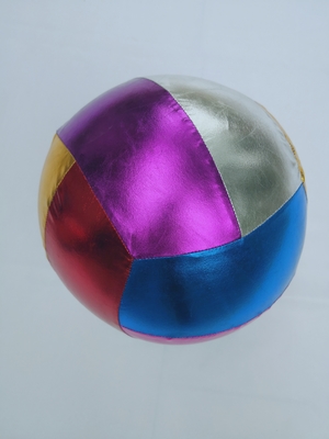 Bola de praia de pele de poliéster brinquedo inflável colorido e bonito com tecido interno de PVC