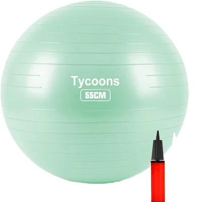 Availalbe OEM 55cm PVC Anti-Burst Gym Exercício bola de yoga com bomba de ar e colorido