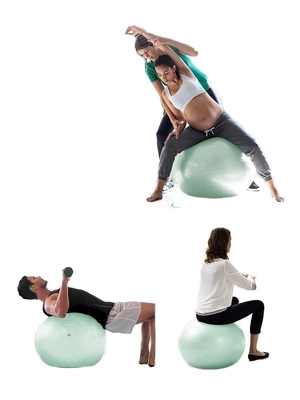 Availalbe OEM 55cm PVC Anti-Burst Gym Exercício bola de yoga com bomba de ar e colorido