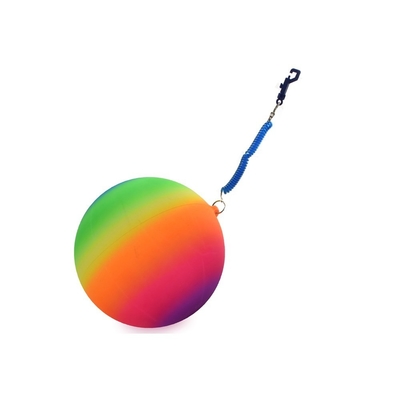Mercado de Brinquedos 10&quot; Neon Rainbow Ball com Key Ring Logotipo personalizado