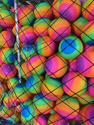 Bola de salto com padrão de arco-íris de PVC 60g 70g 80g 90g 100g