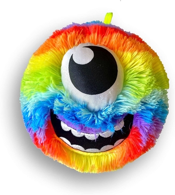 OEM ODM aceita crianças Smiley Happy Face bola inflável de pelo com olhos 3D Arco-íris faixa etária 5-7 anos