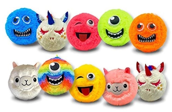 23cm Emoji peludo inflável bola com monstro desenho Fuzzy faixa etária 14 anos para cima