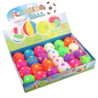 TPR de borracha flashing Spikey saltando bola de brinquedo yoyo em multi-cores ótimo para aliviar o estresse