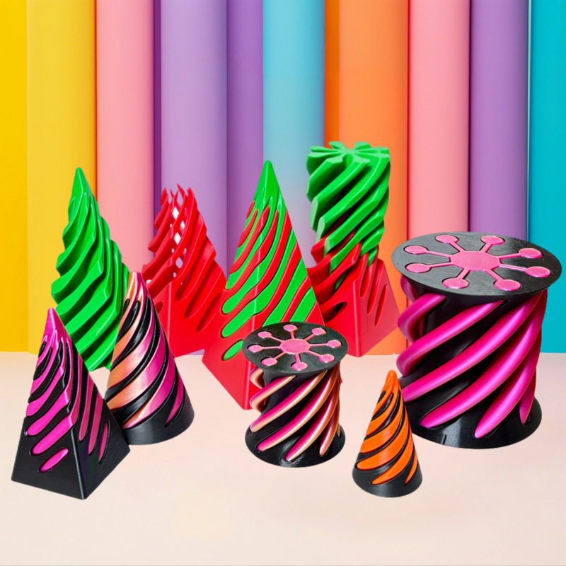 3D Impresso Fidget Toy Plástico Pla Espiral Pirâmide Cone Impossível Fidget Cone para Unisex