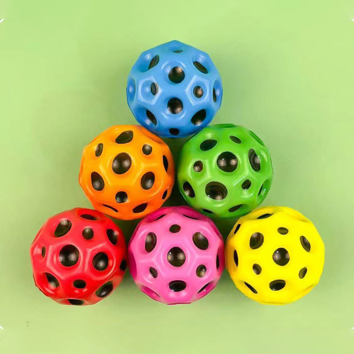 Eco-friendly High Bouncing Moon Shape Anti Relief Ball Toys Space Ball para Jogos de Crianças